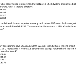 A utility company pays an annual dividend