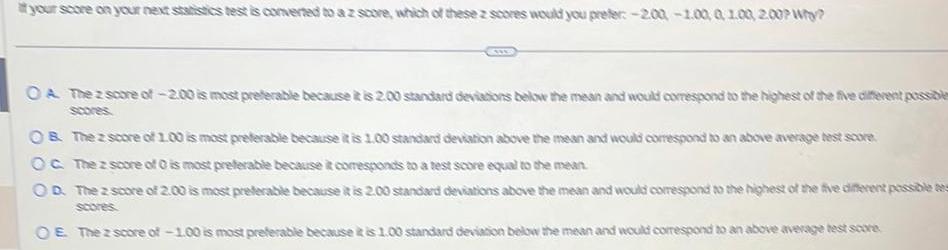 If your score on your next statistics test is converted