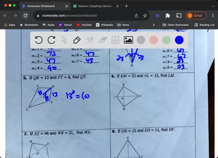 Unit 8 polygons and quadrilaterals homework 5 rhombi and squares